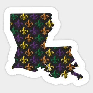 New Orleans Louisiana Mardis Gras Fleur de Lis Pattern Sticker